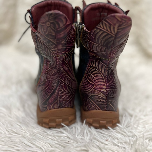 L'Artiste Spring Step Ileana Boots Ankle Floral Zip Women’s SZ 5.5 /36 Leather - Picture 5 of 16